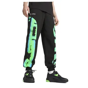 PUMA Mens Mapf1 Neon Energy Drawstring Sweatpants Casual Drawstring - Black