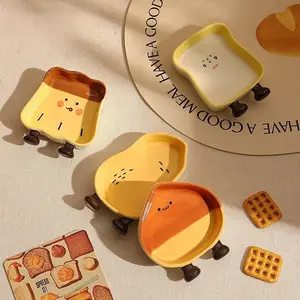 Cartoon Peanut Chestnut Toast Pudding Ceramic Dishes Household Sauce Dish Cute Snack Plates Dessert Plates Fruit Sushi Bowl Kitchen Tableware Dinnerware