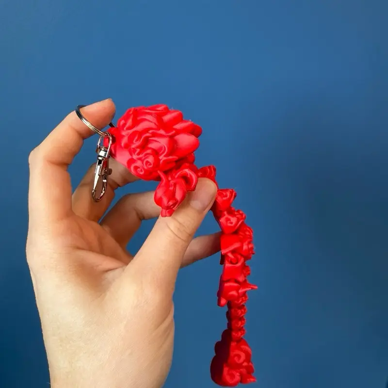 3D Printed Articulated Dragon Keychain – Flexible Fantasy Creature Bag Charm & Fidget Toy