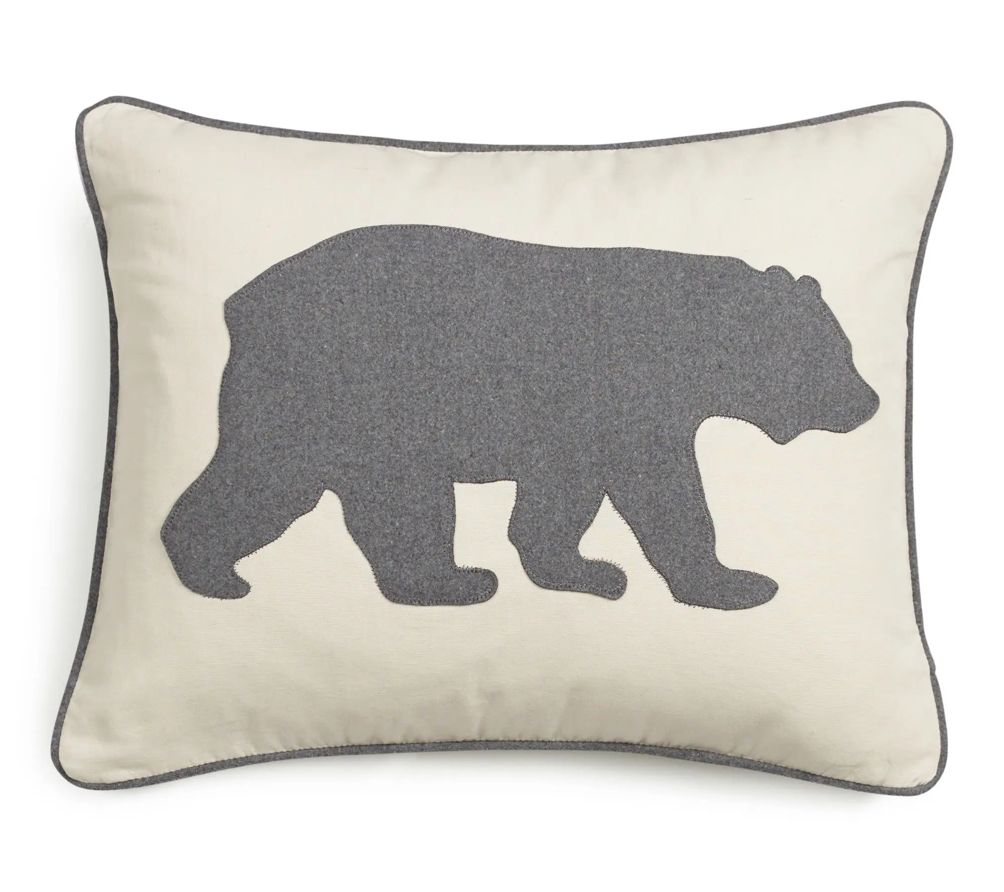 Eddie Bauer Bear Grey Cotton 16x20 Breakfast Pillow