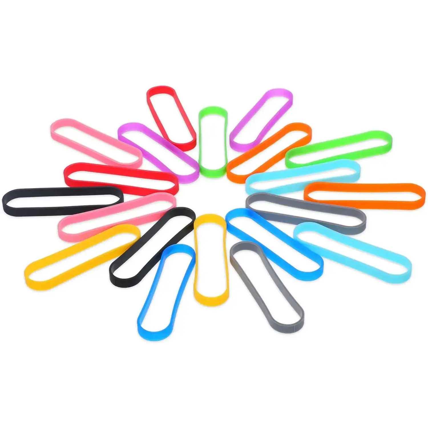 30 Pcs Colored Rubber Bands 3 Inches Silicone Bands Rubber Bands Office Supplies Elastic Strap for Books, Wallet Card, Cooking Boxes Wraps