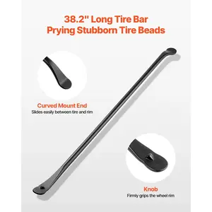 38.2 Inch Tire Bars - Heavy Duty Alloy Steel Tire Mount and Demount Iron, Mechanic Tools, Automotive Tools for Semi Trucks, Vehicles, Black