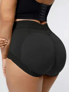 1 Count Women's Red High Waisted Boned Support Stretch Lace Trim Bottom, Underwear, Fajas, Body Shapers, Abdomen Smoothing Butt Enhancing Curve Shaper Panties, Comfort High Stretch Shapewear Shorts, Suitable for Sports & Gym & Gift tor Her