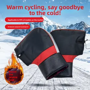Winter motorcycle electric vehicle warm hand grips, battery car windshield gloves, cold-proof waterproof thickened warm grips