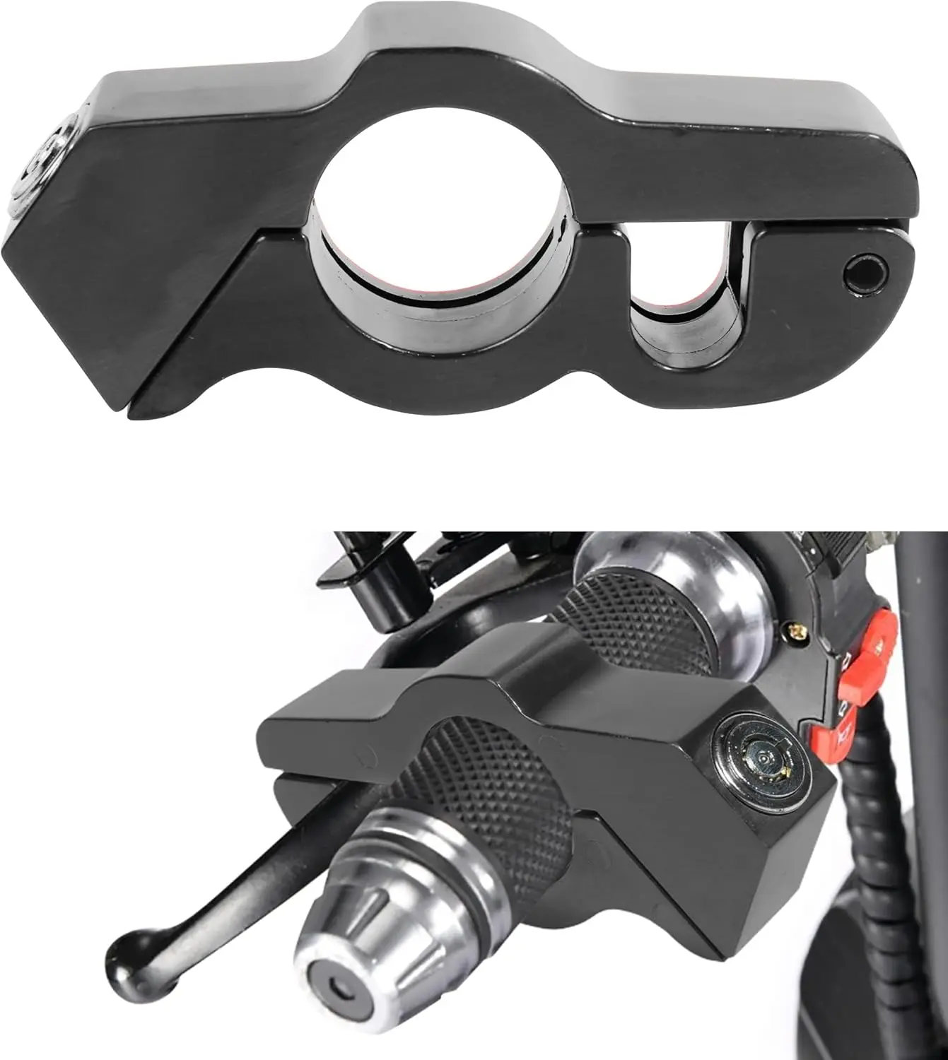 DIBMS Motorcycle Lock, Heavy Duty Anti-Theft Bike Handlebar Lock,Car Accessories Handlebar Throttle Grip Brake Lever Security Motorcycle Locks,Ultimate Security for Motorcycle (Black)