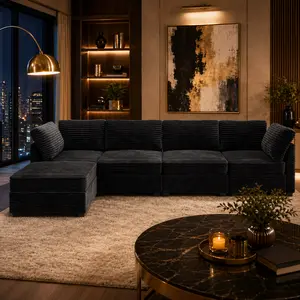 POUUIN Modular Sectional Cloud Sofa | DIY Customizable L/U-Shaped Couch with Oversized Deep Seat, Plush Corduroy Anti-Scratch Pet-Friendly Sofa Bed tiktokshopspringglowup