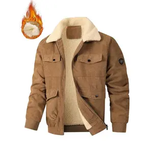 Men's Corduroy Sherpa Lined Jacket - Durable Appearance, Excellent Warmth, Suitable for Men to Wear in Cold WeatherGift