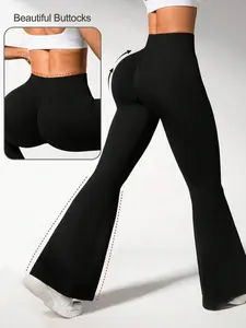 Women's Flare Pants, Casual Yoga Bottoms, Back-To-School, Fall Women's Long Pants, Sporty Trousers, Ladies' Clothing