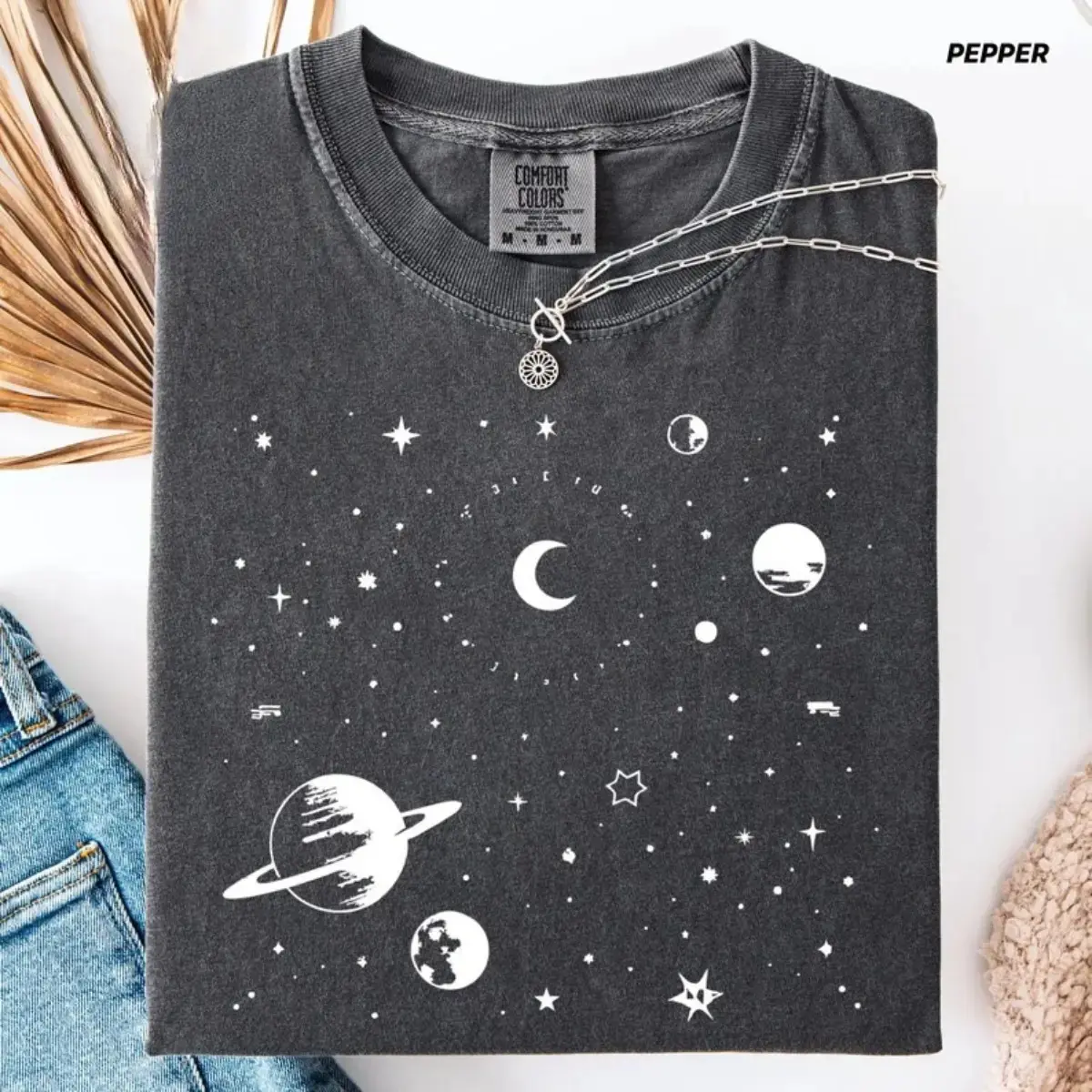 Comfort Colors Celestial Stars Planets and Constellations TShirts Exploration Adventurer Trendy Soft Creative Gifts Astronomy Astrologist Tee