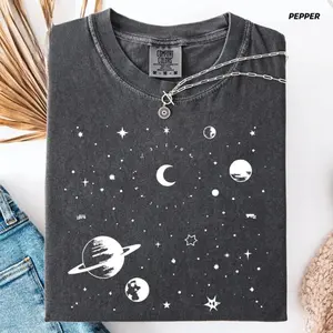 Comfort Colors Celestial Stars Planets and Constellations TShirts Exploration Adventurer Trendy Soft Creative Gifts Astronomy Astrologist Tee