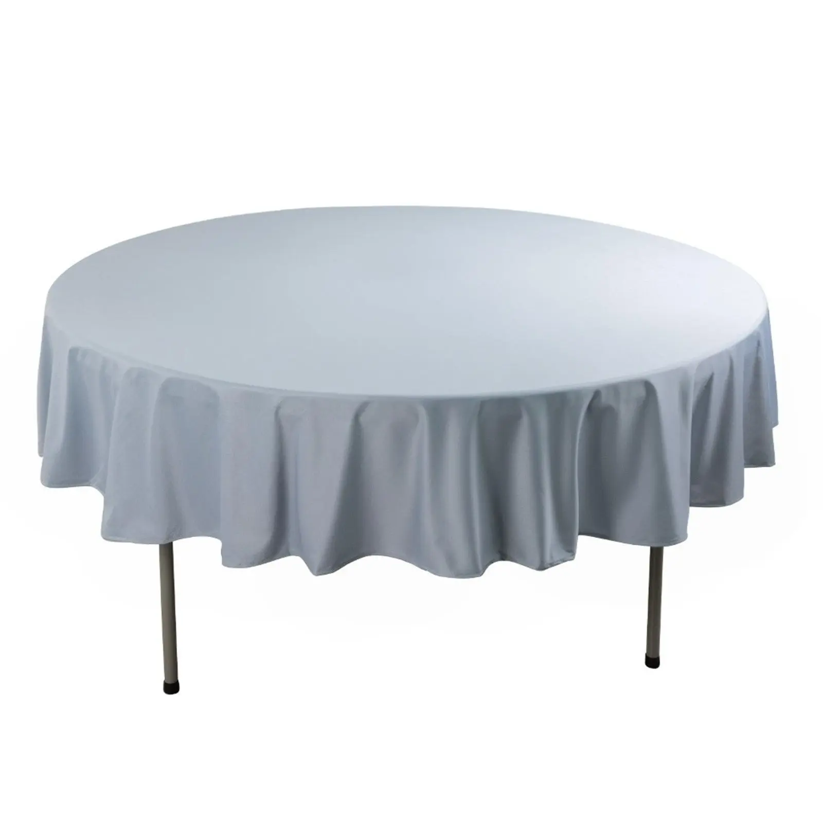 90" Dusty Blue Scuba Round Tablecloth - Wrinkle-Free, Stain-Resistant, Drip Dry Outdoor Safe Tablecloth for Food & Beverage Use, Outdoor Safe Tablecloths