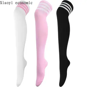 3 pairs striped thigh socks over thin tights long stockings warmer