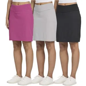 Real 3-Pack: Women’s 20″ golf skorts (knee length), athletic long active casual skorts with pockets