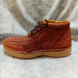 El Norteño Exotic Shoe Lone Wolf. Ostrich Tan