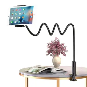 360-Degree Rotating Tablet & Phone Stand, Adjustable Bedside Mount with Flexible Spiral Base, Perfect Bedside Companion for Tablets and Smartphones, Tablet Holder, Adjustable Height Stand