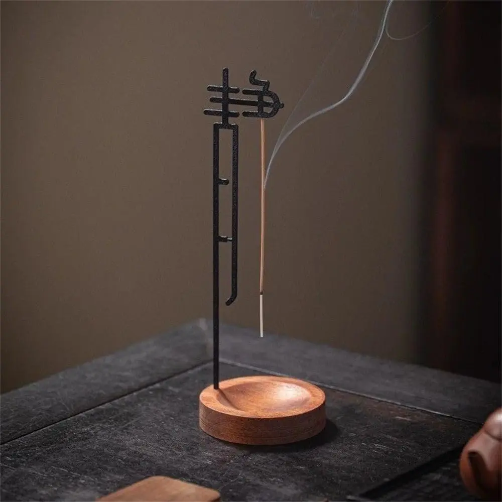 Chinese Incense Holder, 1 Count Wooden Incense Burner with Metal Incense Insert, Buddhist Supplies & Desktop Ornaments, Woody