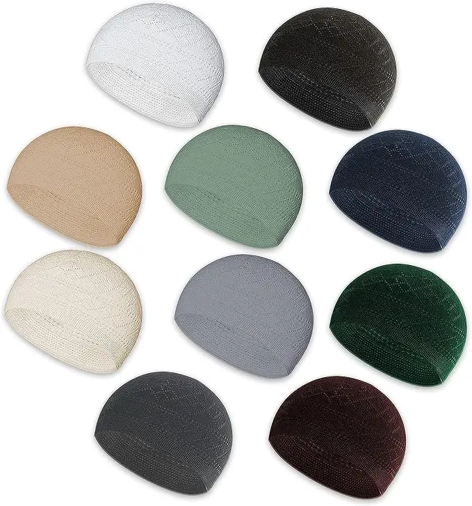 Kufi Hats for Men – Skull Kufi Caps Beanie - Comfortable Handicraft taqiyah Crochet cufi – Muslim Clothes Hats for Islamic Gifts and Prayer Cap – Tupi- 10pcs Multi