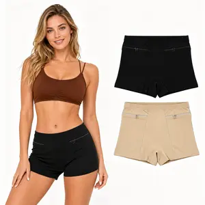 Women’s 2/4Pack Cotton Travel Boxer Briefs with Hidden Pocket Anti-Theft Safety Underwear for Passport Keys & Daily Wear