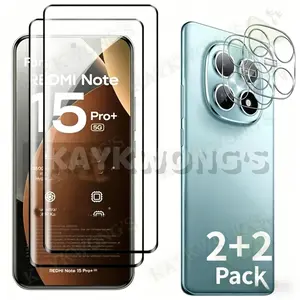 KAYKWONG'S 4 in 1 Screen Protector Set, 2x Ultra HD Tempered Glass, 2x Lens Protectors, 9h+, For Xiaomi Redmi Note 15/14/13 Pro/pro+ , Anti-Scratch, Easy Install