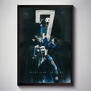 1pc Cristiano Ronaldo Soccer Canvas Print Poster, Frameless, Vibrant Athlete Wall Art, High-Quality Print, Unique Creative Decor, with Waterproof, for Living Room, Bedroom, Office, Dining Room, Bar