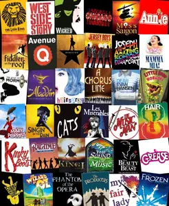 Broadway Blanket- Broadway Montage Quilt- Broadway Quilt- Musical Theater Fan Blanket- Most Popular Broadway Shows Plush Blanket