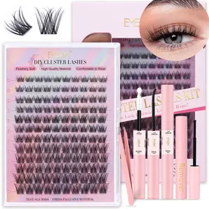 SNR28 Natural Lash Clusters Kit 8-16MM Mixed Length Individual Lashes with Waterproof Bond Seal Remover and Eyelash Applicator
