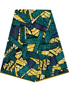 African Print Fabric Ankara Material, 6 Yards Kent Wax Cloth, Ideal for Crafting and Fashion Projects, Durable and Vibrant Design