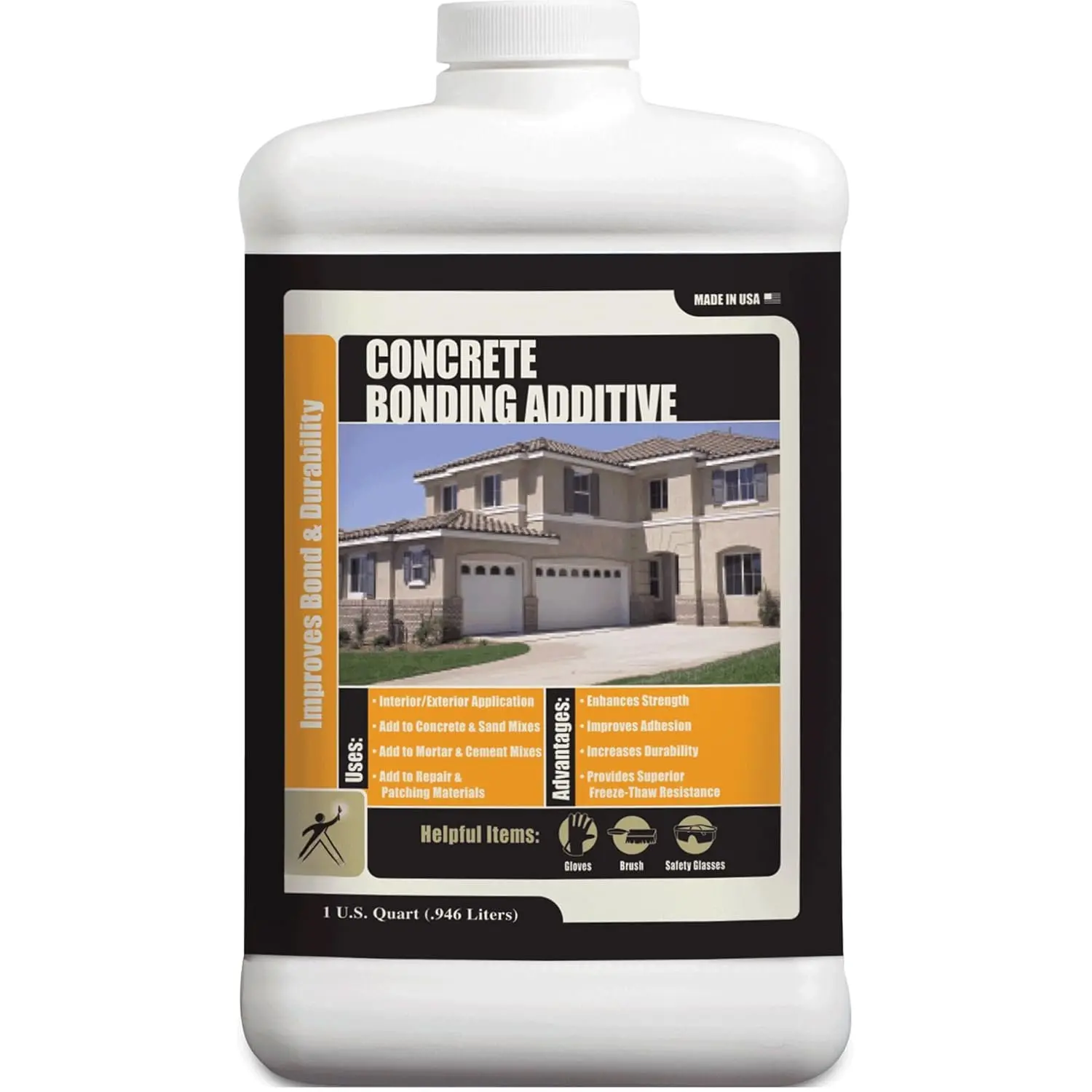Concrete Bonding Additive - Liquid Concrete Strengthener & Bonding Agent, , Increase Strength in Cold Weather, Admixture (Quart, 1)