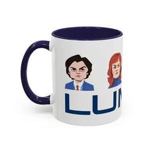 Lu.mon Ceramic Coffee Mug, From TV Show Severancee with Character Faces, Microdata Refinement