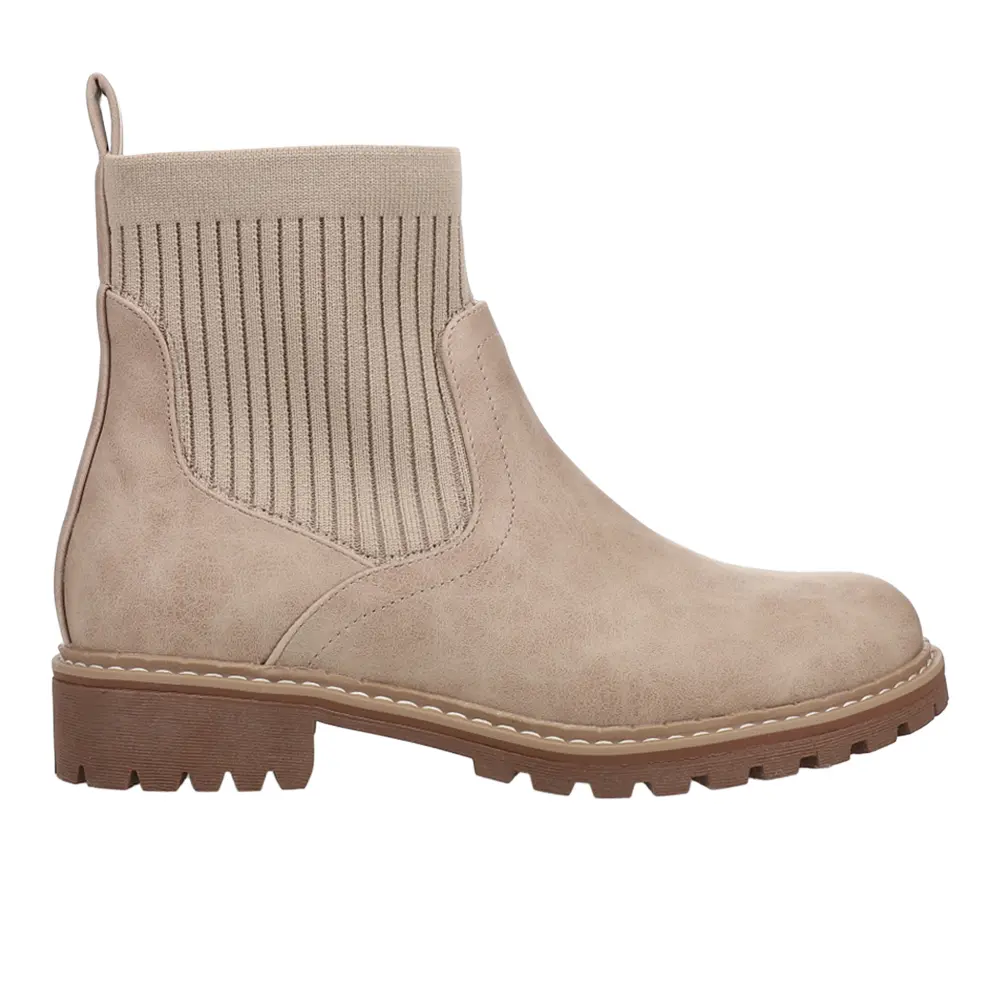 Corkys Womens Cabin Fever Round Toe Chelsea Casual Boots Ankle Low Heel 1-2" - Beige