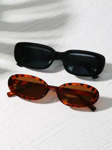 2 pairs of men's and women's small frame multi-color fashion combination sunglasses, suitable for mountain climbing, elegant dress, street wear accessories, vacation atmosphere, sports, parties, outdoor activities, fishing, vacation, sun protection, shade