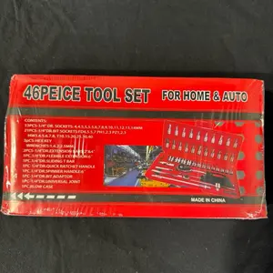 Socket Set, 46-Piece General-Purpose Mechanic Tool Set for Home Repairs and Automotive Maintenance
