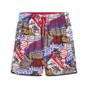 PUMA Mens Hooperhotline Graphic 7 Inch Shorts Casual Bottoms Casual - Red