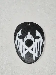 Sleep Token Novelty Mask Keychain, White with Red and Black Design Keychain Figure, Fashion Key Charm Accessories