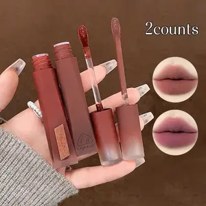 Two-Piece Velvet High-Definition Lip Gloss Set, Matte Finish Long-Lasting Makeup, Perfect for Daily Wear & Special Occasions