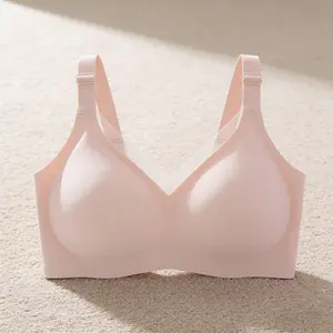 Best-Selling Plus Size Bra Custom Lift and Side Support Seamless Large Cup Women's Underwear in Soft Pink for Comfort and Support