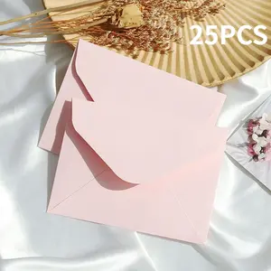 10/25pcs Cherry Blossom Pink Envelopes, Paper Invitation Envelopes in Girly Pink, Suitable for Wedding Invitations, Birthday Parties, Graduations, Christmas, and Halloween
