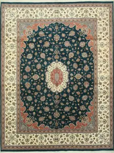 Cozy Oriental Multicolor Hand Knotted Wool Rug
