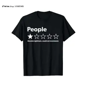 100% Cotton Unisex Crew Neck Tee  Unisex-Adults T-Shirt - Black,  Short Sleeve - Funny Review People One Star: Absolute Nightmare Would Not Recommend, Suitable for Mens & Womens Outdoor T-Shirt, 100%cotton,