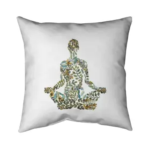 360 stand Poly Twill Throw Pillow, 26x26", Nature Motif Printed, Zen Attitude Green Hobbies Design, Spiritual Vibe Home Decor Textile, Twill Weave