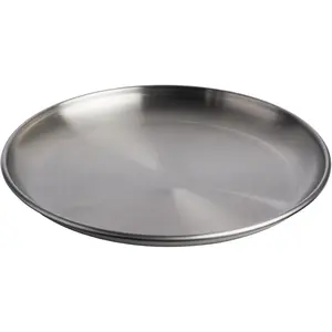 Wildfare Pro Stainless Steel Plate | 8 in Stackable Plate | Packable Outdoor Dishware | Camping Essentials for Your Camp Kitchen | BPA-Free | Pale Pebble & Stone