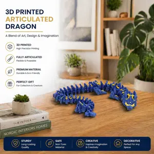 1 or 2 vibrant 3D-printed Flying Moon Dragons—perfect as gifts, home decor, office desk ornaments, party favors, or collectible fantasy creatures. Ideal gifts for birthdays, holidays, Christmas, and Halloween, as well as festive decorations.