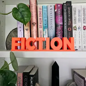 Fiction Sign, Fiction Plaque, Book Decor, Shelf Decor, Bookish, Book Trope Sign, Book Genre Sign,