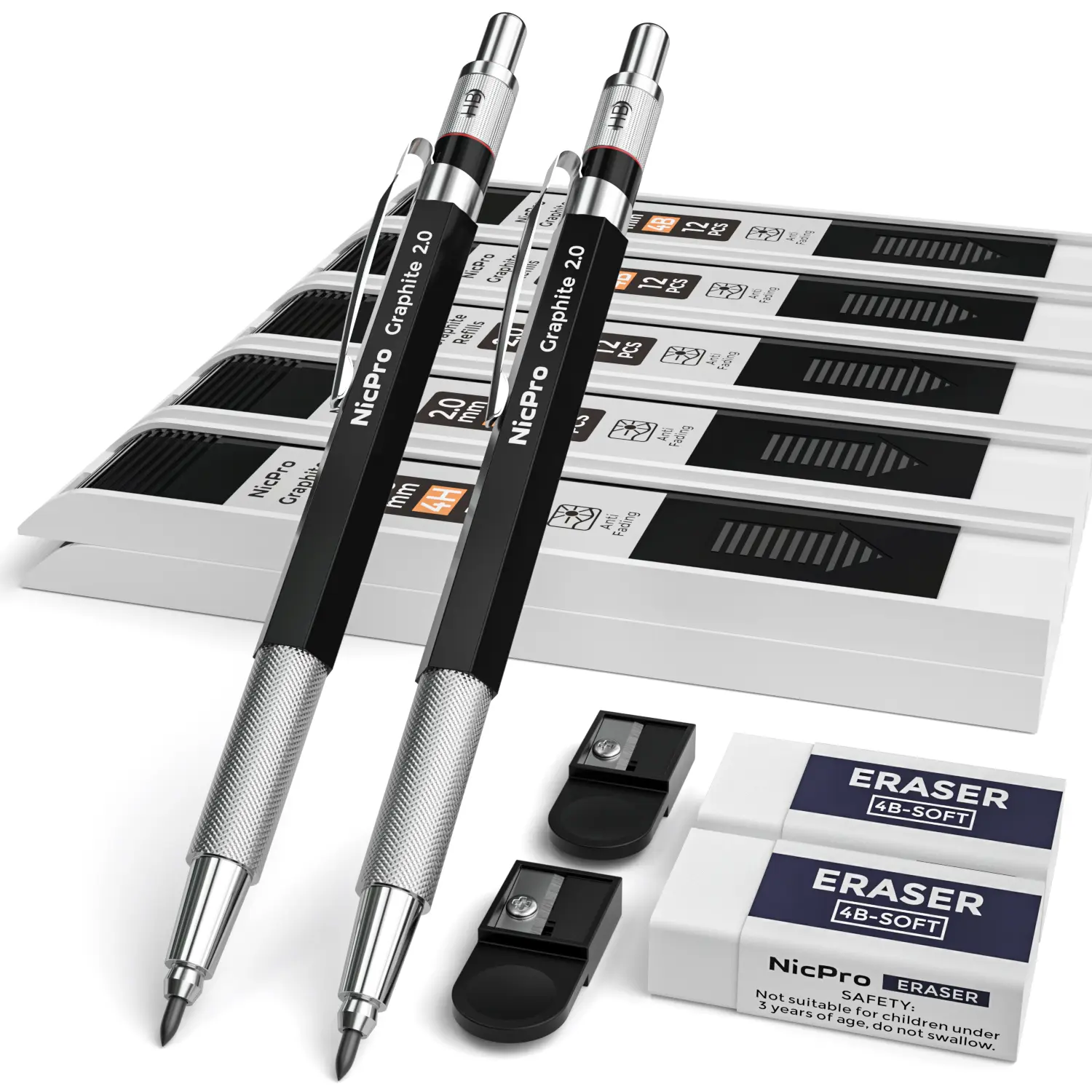 Black(2PCS Mechanical Pencil)