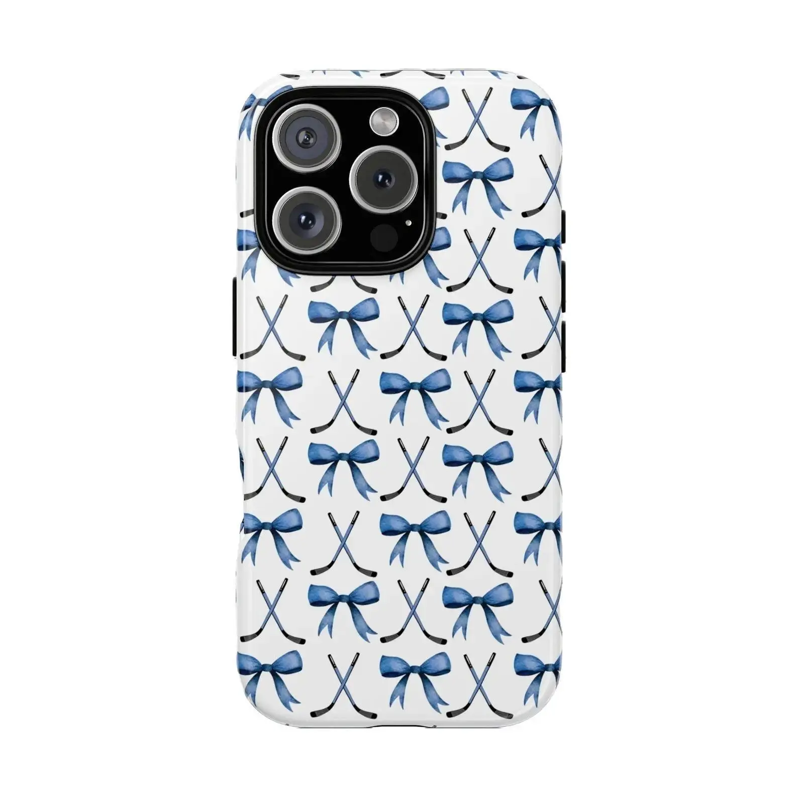 Hocky Blue Bow Tough Phone Case for Sports Lovers, Hockey Fans - TikTok Shop