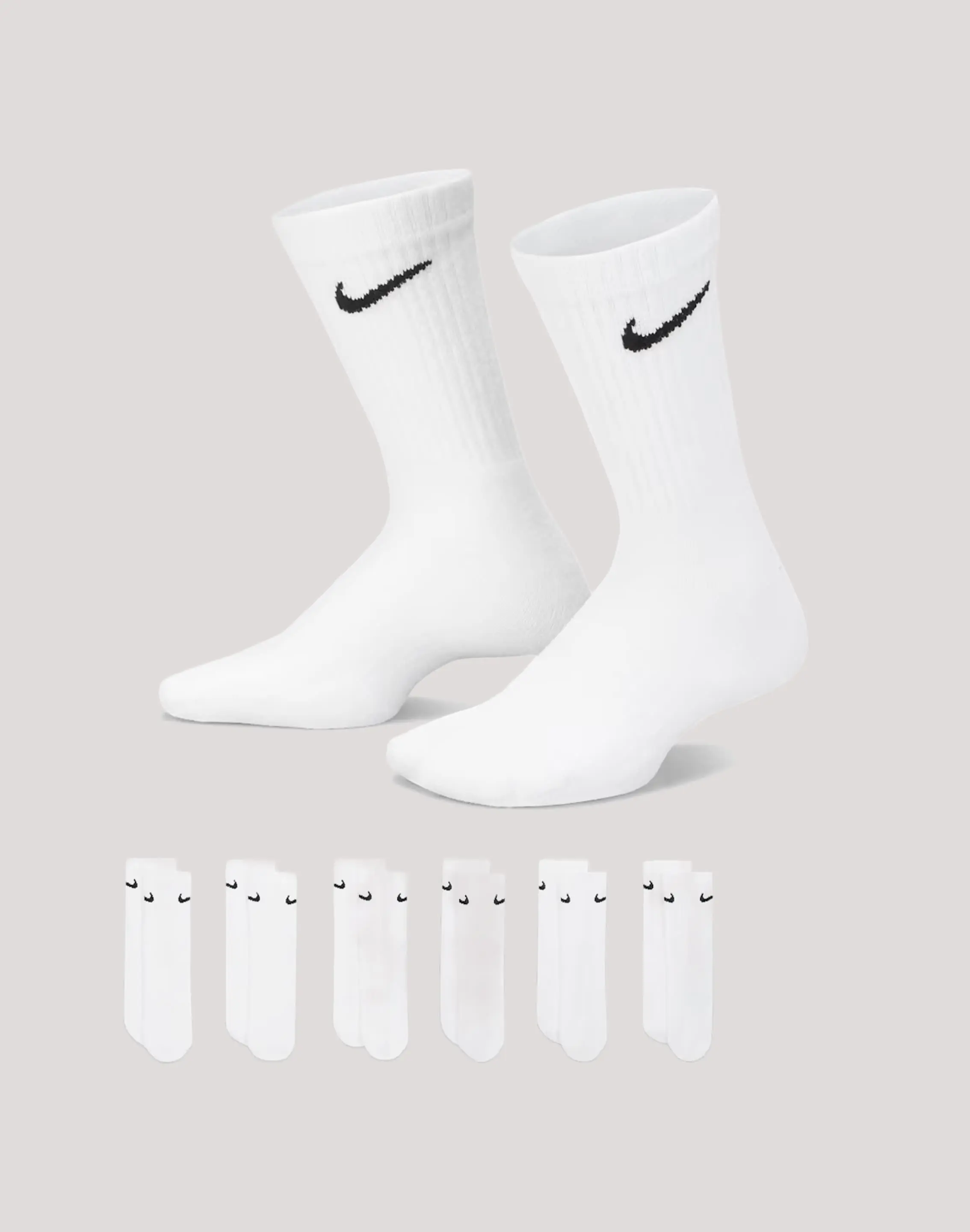 Kids Nike Everyday Cushioned Crew Socks 6-Pack Grade-School