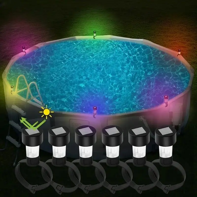 Solar Powered Pool Light, RGB Color Changing Solar Pool Light, Outdoor Swimming Pool Light, Garden Supplies for Ground Swimming Pool