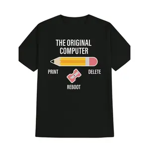 Mens Casual Cotton T-Shirt with Fun Programmer Prints Soft and Comfortable WrinkleResistant Machine Washable