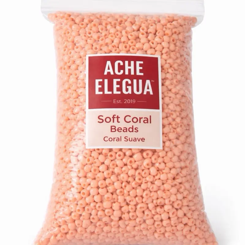 Ache Elegua Soft Coral Beads 1 Pound Bag Smooth Glossy Finish High-Quality for Bracelets Jewelry DIY Craft Projects Ideal for Beginners & Professionals