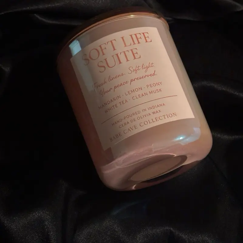 Babe Cave Collection Soft Life Suite Scented Candles - Mandarin Lemon Peony White Tea Clean Musk Hand Poured in Indiana